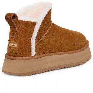 New Koolaburra by UGG Brown Suede Ankle Koola Mini Platform Boots Size 8